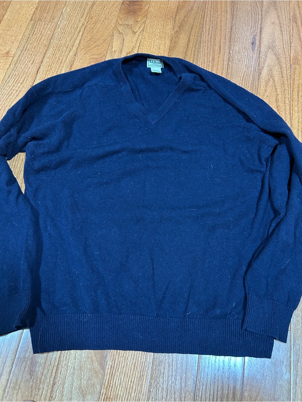 L.L. Bean Men's V-Neck Sweater in Deep Navy